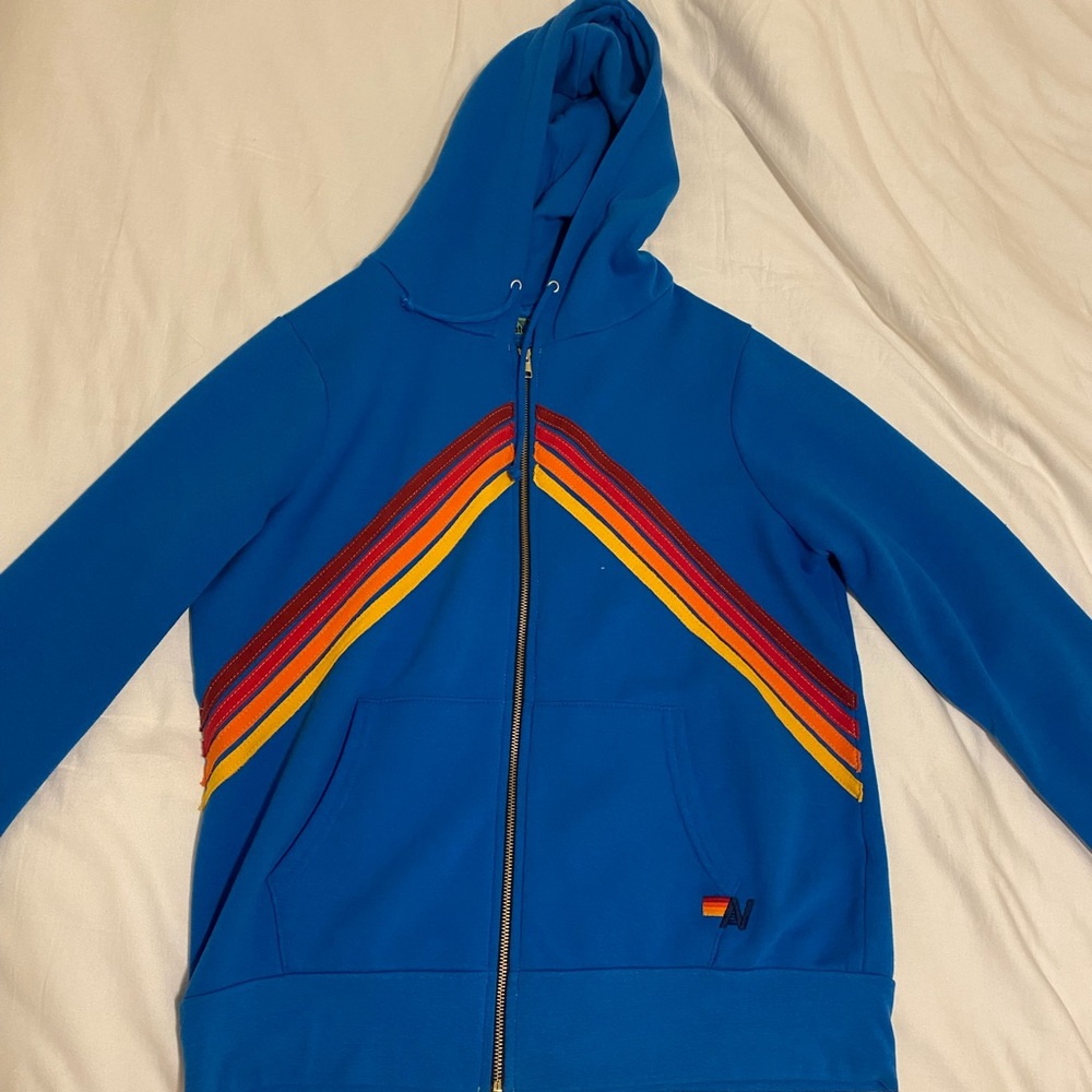 Blue Aviator Nation Mountain Stitch Zip-Up Hoodie